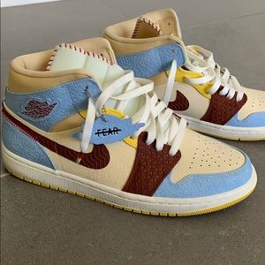 Jordan 1 Mid SE Fearless Maison Chateau Rouge